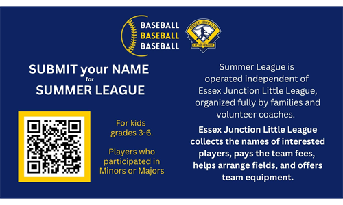 Click to submit your name for summer league!